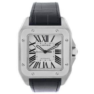 Cartier Pre-owned Cartier Santos 100 Large Silver Dial Mens Watch W20073X8