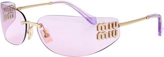 Miu Miu Womens Sunglasses Pale Gold Metal