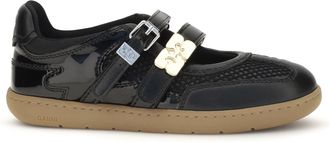 Ganni Womens Ballerinas Sue Black Upper Polyester Ballerina Shoes