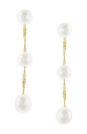 Effy 14K Gold Freshwater Pearl Drop Earrings in Yellow Gold at Nordstrom Rack