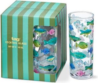 Tag Make A Splash Drinking Glasses Set of 4 Dishwasher Safe in Multicolored at Nordstrom