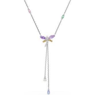 Swarovski x Ariana Grande Multicolor Crystal Y-Necklace in Silver/Multi at Nordstrom