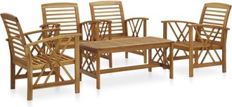 vidaXL Vidaxl - Juego De Muebles De Jard&iacute;n 5 Piezas Madera Maciza De Acacia
