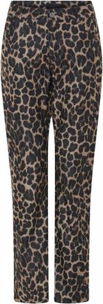 C.Ro Leo Print Broek - Dames - Slim Fit Broeken - Bruin - M - Broeken