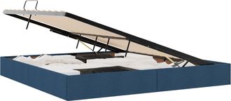 vidaXL Estructura De Cama Ottoman Azul 200 X 200 Cm Tela Vidaxl