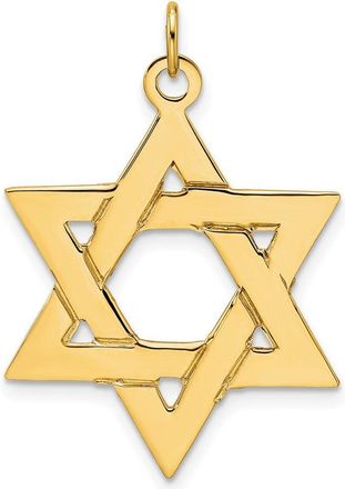 Diamond2Deal 14k Yellow Gold Polished Solid Star of David Pendant