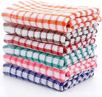 OEM Juego De 12 Pa&ntilde;os De Cocina De Rizo De Algod&oacute;n - Secado R&aacute;pido - Lavables A M&aacute;quina - 28 X 40 Cm - 10 Ganchos Incluidos