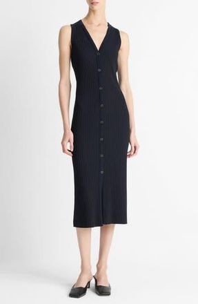 Vince Sleeveless Rib Midi Dress in Coastal at Nordstrom Rack, Size Large