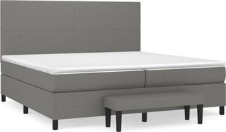 vidaXL Cama Box Spring Con Colch&oacute;n Tela Gris Oscuro 200x200 Cm Vidaxl