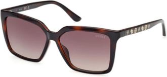Guess Madelyn Retro Vierkante Zonnebril - unisex - Zonnebrillen - Bruin - 55 MM - Accessoires