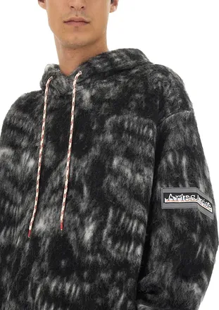 Aries Oversize Virgin Wool Blend Sweatshirt - Black