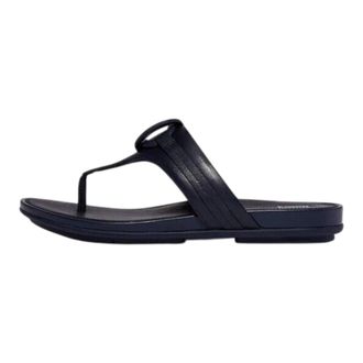FitFlop FitFlop Gracie Thong Circlet Toe Post Sandal in Navy Leather Women