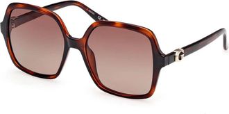 Guess Gepolariseerde zonnebril Donker Havana/Bruin Getint - Dames - Zonnebrillen - Bruin - 57 MM - Accessoires