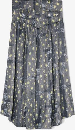 Ganni Skirt in Printed Satin - Size 32 Mixed