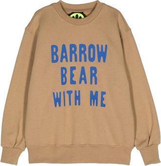 Barrow Kids Sweatshirts, male, Brown, 10 Y, Maxi-effect Crewneck Sweatshirt