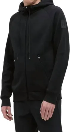 On Mens Zipped Hoodie In Black