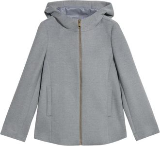 Oltre Korte jas met capuchon en rits - Dames - Parka Jassen - Grijs - S - Polyester - Jassen
