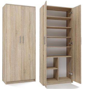 OEM Librer&iacute;a Cerrada Sonoma Oak - 8 Estantes, Universal, Construcci&oacute;n S&oacute;lida