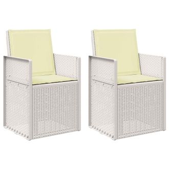 vidaXL Sillas De Comedor De Jard&iacute;n 2 Pcs Y Crema Pp Vidaxl