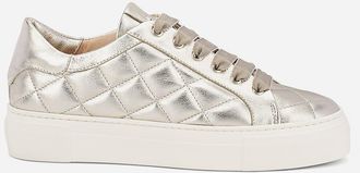 AGL Eva Matelass&eacute; Sneaker in Platinum Leather at Nordstrom, Size 39.5