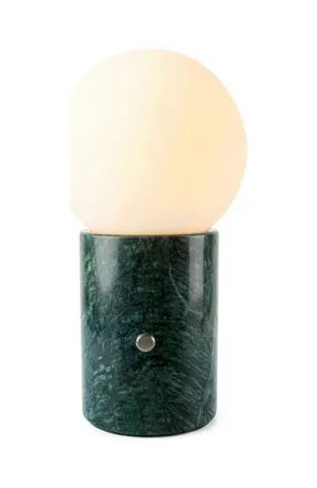 Brightech Kai 11 Modern Frosted Glass Orb Table Lamp with USB Charging Port and Built-In 3-Way Dimmer in Green Marble at Nordstrom