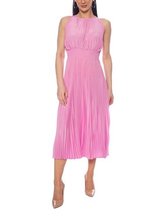 OLEG CASSINI Smocked Midi Dress
