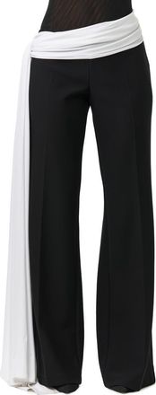 Naked Wardrobe Straight Leg Pants with Sash in Black/white at Nordstrom, Size X-Small
