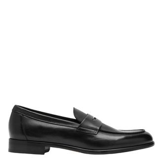 Doucal's Loafers, male, Black, Size: 11 1/2 US Penny Adler Moccasin