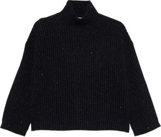 Brunello Cucinelli Navy Blue Knitted Sweater