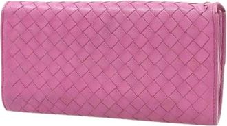 Bottega Veneta Pre-owned Wallets, female, Purple, Size: ONE SIZE Pre-owned Intrecciato Leather Wallet