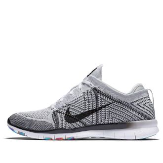 Nike (WMNS) Nike Free TR Trainer Flyknit Low-Top Running Shoes Black/White/Gray 718785-100