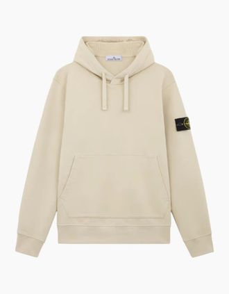 Stone Island Mens Stone Island Organic Cotton Ivory Hoodie - Cream - Size: 40