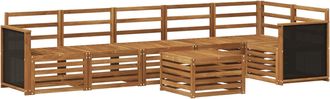 vidaXL Conjunto De Sof&aacute;s De Exterior 6 Uds. Natural Vidaxl