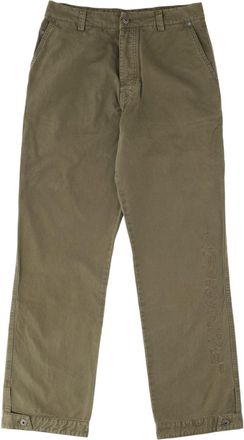 Off-white Olive Green Cotton Utility Relaxed Straight-Leg Pants