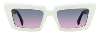 Retro Superfuture Coccodrillo Oversized Acetate Sunglasses - White