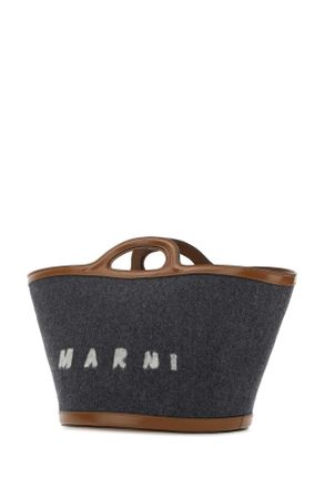 Marni Womens Two-Tone Felt And Leather Small Tropicalia Summer Handbag Zo253 Borse A Mano