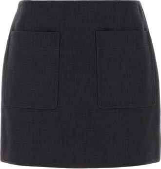 Bottega Veneta Graphite Cotton Blend Mini Skirt