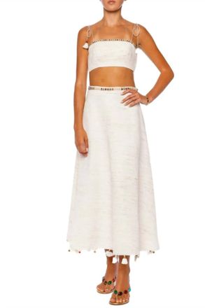 Zimmermann Womens Rhiannon Bead Trimmed Bodice Top In Cream