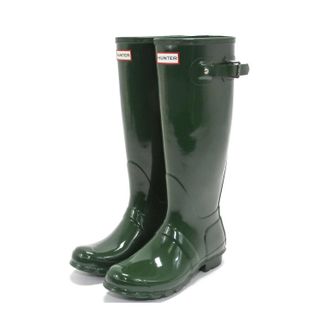 Hunter Womens Original Tall Gloss Rain Boot In Hunter Green