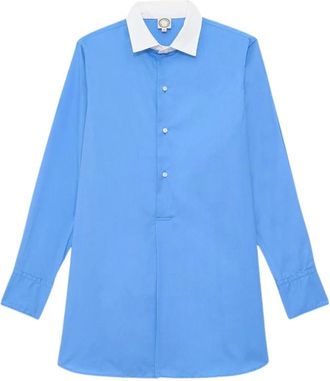 Ines De La Fressange Blair Shirt - Dames - Overhemden - Blauw - L - Katoen - Overhemden