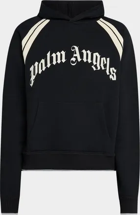 Palm Angels Mens Curved Logo Track Hoodie