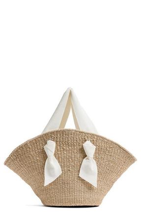 Pamela Munson Petite Isla Bahia Riviera Woven Tote in Natural/White at Nordstrom