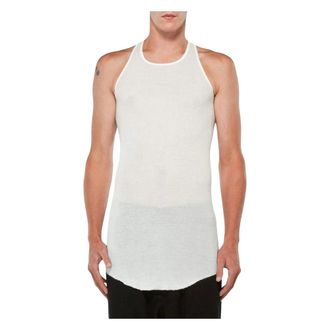 Rick Owens Sleeveless Tops, male, White, Size: M Basic Rib Tank