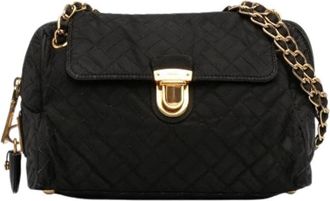 Prada Pre-owned Cross Body Bags, female, Black, Size: ONE SIZE Pre-owned Nylon Cross Body Bag