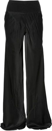 Rick Owens Broeken, Dames, Zwart, M, Satijn, Wijde broek