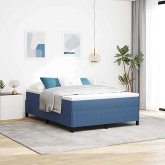 vidaXL Estructura De Cama Azul 160 X 200 Cm Telas De Pana Vidaxl