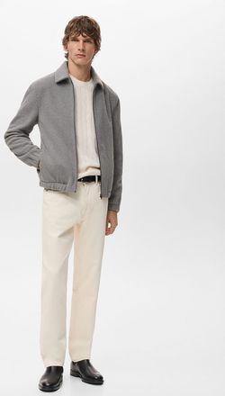 Mango Felpa texture zip grigio chiaro vigor&eacute; - Uomo - XXL - MANGO MAN