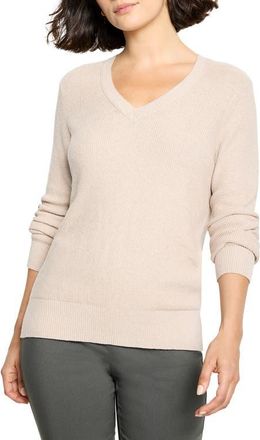 Nic+Zoe Waffle Stitch V-Neck Sweater in Taupe at Nordstrom, Size Xx-Large