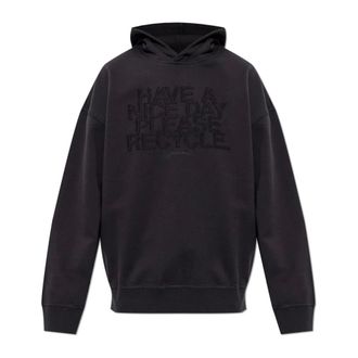 Ganni Hoodies, female, Black, Size: XS Have a Nice Day Hoodie