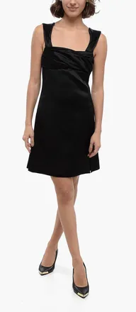 Jil Sander Satin Sheath Dress with Side Slits and Built-in Slip Jil Sander